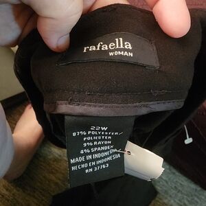 Black cuffed straight leg dress pants 22W